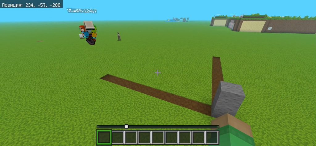 Постройка автоматической фермы железа в Minecraft — начальный этап разметки