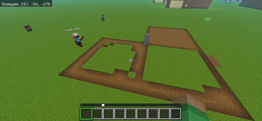 Очистка площадки для автоматической фермы железа в Minecraft