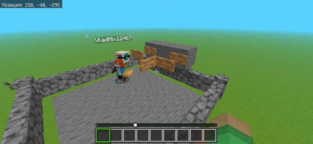 Установка табличек на платформе фермы железа Minecraft для удержания лавы